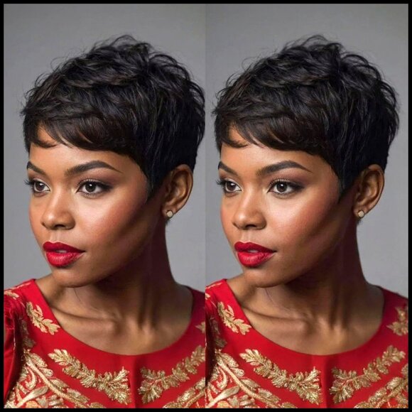 Short Pixie Cut Human Hair Wig Glueless Adjustable Modern Daily Wear main image 6